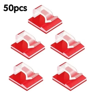 Cable Clips Self-Adhesive Cord Management Electrical Wiring Tie Holder Organizer - Picture 1 of 15