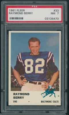 1961 Fleer #33 Raymond Berry Ray Berry PSA 7 NM Football Card Colts C2 - Image 1 of 2