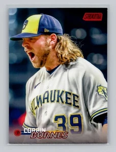 Topps Stadium Club #120 Corbin Burnes 2023 lámina roja Milwaukee Brewers - Imagen 1 de 2