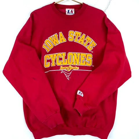 Vintage Iowa State Cyclones Logo Athletic Sweatshirt Size XL Red Ncaa Made Usa Cover