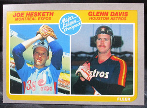 1985 Fleer Major League Prospect Joe Hesketh & Glenn Davis Baseball Card #652
