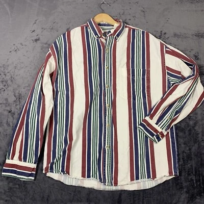 Double Impact Large Multicolor Long Sleeve Button Up Shirt Vintage preowned RGBW - Image 1 of 4