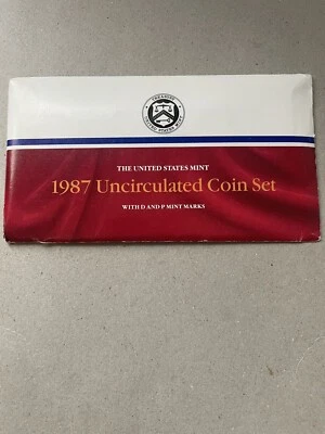 1987 U.S. Mint Uncirculated Coin Set P & D - Image 1 of 4