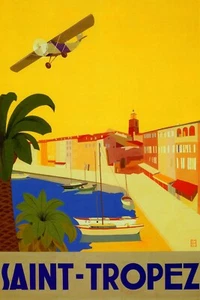 Airplane Over Saint Tropez French Riviera France Beaches Poster Repro FREE S/H - Picture 1 of 1
