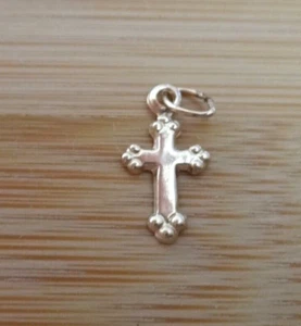 ¡Dije cruzado muy pequeño de plata esterlina relleno de oro 13x7 mm bebé niño!¡! - Imagen 1 de 5