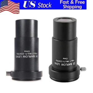 Nuevo Telescopio Extensor 3X/5X Lente Barlow 1.25 Pulgadas Metal Completamente Multicapa Lente - Imagen 1 de 13