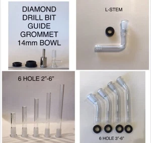 DIY BONG KIT 2”-6” Lstem 90 Or 45 Degree Bent Curved Glass Downstem 14mm Bowl - Picture 1 of 12