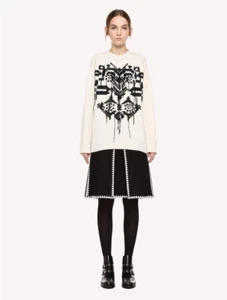 $795  REDValentino VIRGIN WOOL SWEATER WITH CROSS-STITCH DETAILING-NWT SZE XS - Picture 1 of 8