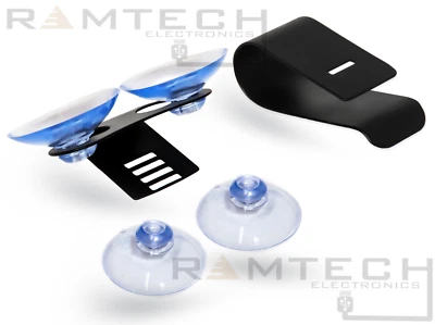 RAMTECH ELECTRONICS Car Windshield Suction Mount+Sun Visor Clip for Escort Solo S2 S3 Radar Detector