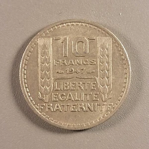 1947 France 10 Francs Coin - Copper-Nickel - Designed by Pierre Turin - Picture 1 of 2
