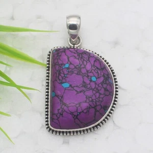 Silver Turquoise Necklace 925 Sterling Handmade Jewelry Birthstone Necklace - Picture 1 of 2