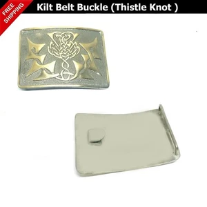 Thistle Knot Celtic Buckles Highland Scottish Kilt's Belt Buckle Brass 3" - Picture 1 of 3