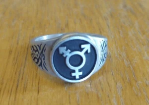 Transgender Symbol Ring verfügbar Größen 7 bis 14 Trans Pride RM137 - Bild 1 von 4