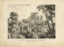 Antique Master Print-FRANCE-TANCARVILLE-CASTLE-EARLY LITHOGRAPHY-Bourgeois-1818