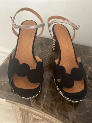 Sandalias superiores Chie Mihara Elis de cuero negro gamuza talla 41 UE / 10 EE. UU. Nuevas - $350 Foto 1 de 4