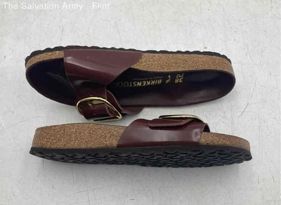 Sandalias Birkenstock Mujer Madrid Hebilla Grande Rojo Dorado Sin Cordones Talla 7 Foto 1 de 4