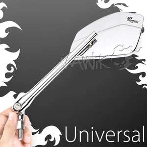 VAWiK Motorcycle Chrome Mirrors CLEAVERII E-Mark Aspheric For M10 & 5/16" Harley - Bild 1 von 8