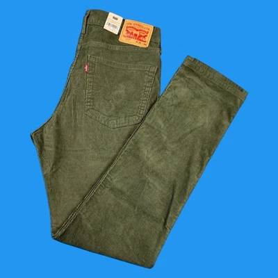 Levis 511 Mens Size 36x34 Slim Fit Tapered Stretch Green 5 Pocket Corduroy Pants - Image 1 of 4