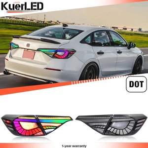 Smoked Lens RGB Tail Lights for 2022-2025 11th Gen Honda Civic Sedan Kit of 4PCS - Picture 1 of 23