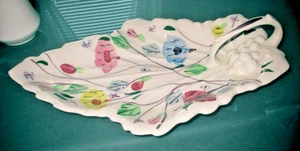 Blue Ridge Southern Potteries CHINTZ Leaf Dish Celery Tray 10 1/2" - Picture 1 of 6