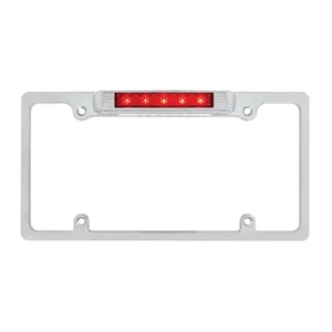 Telaio targa cromato con terza luce freno - LED rosso/lente rossa (50148) - Foto 1 di 4