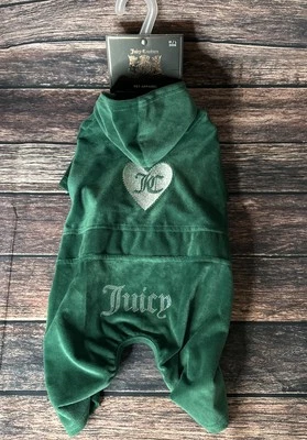 Juicy Couture Terry Perro Chándal Terciopelo Verde Estrás Mono con Capucha M/L Foto 1 de 4