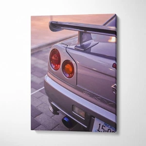 Nissan GTR R34 Skyline High Resolution Museum Quality Vertical Car Canvas Print - Picture 1 of 14