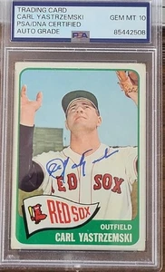 CARL YASTRZEMSKI SIGNED 1965 TOPPS #385 RED SOX PSA DNA GEM MINT 10 - Picture 1 of 2