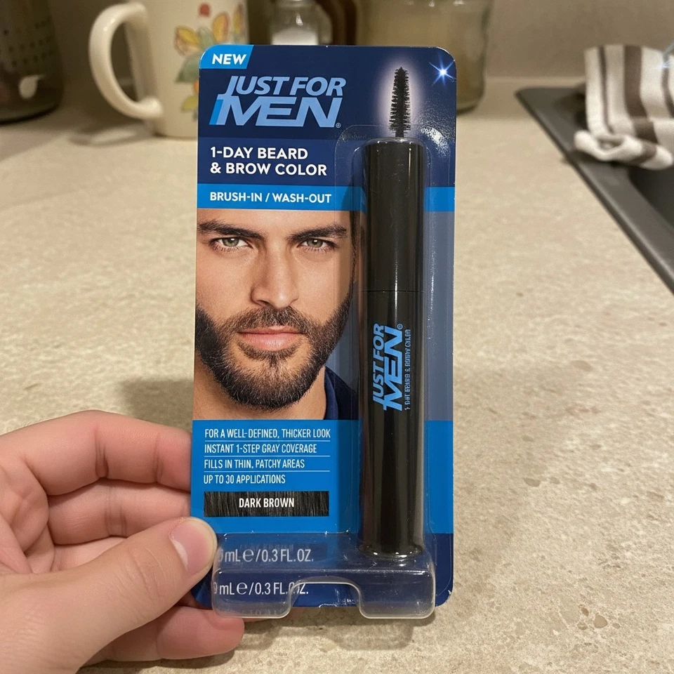 1x Color de barba y cejas de 1 día - MARRÓN OSCURO - Cepillado/lavado temporal, hasta... Foto 1 de 4