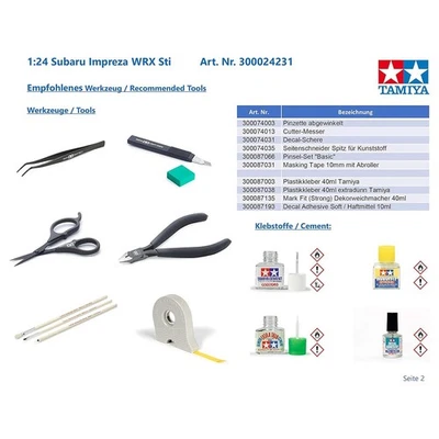 Subaru Impreza Wrx Sti 1:24 Modello Plastica Kit Tamiya SPORTS Auto Bambini Toy - Immagine 1 di 2