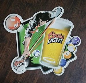 Metal Coors Light Beer Sign Pool Table Balls 1999 - Picture 1 of 7