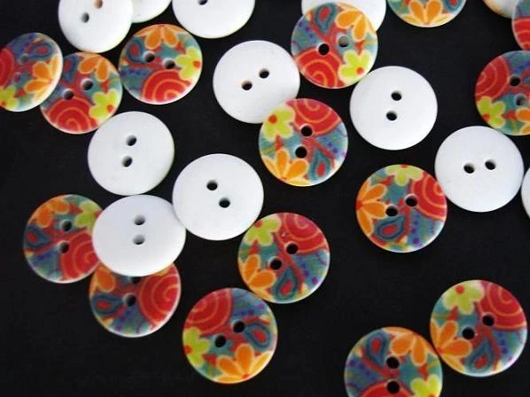 20 Retro Blossom Flower 15mm Plastic Flatback Sewing Button/hole/trim/craft Sb4 - Image 1 of 1
