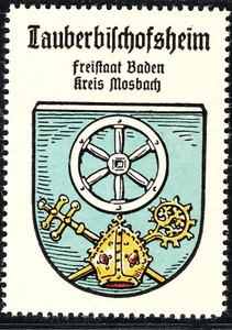 70) Kaffee Hag 1925 Tauberbischofsheim Mosbach Baden Reklamemarke Städtewappen - Bild 1 von 2