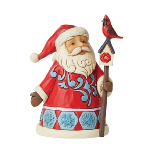 Jim Shore Mini Santa Figurine Santa W/Cardinal & Birdhouse 6009010 Heartwood Crk - Picture 1 of 3