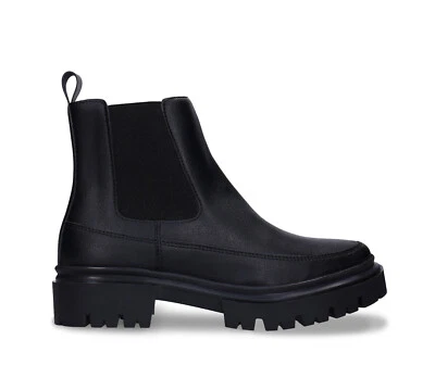 Mujer Chelsea Botas Negro Vegano Cuero Tobillo Talla 5 10 Confiado Estilo Duradero Foto 1 de 4
