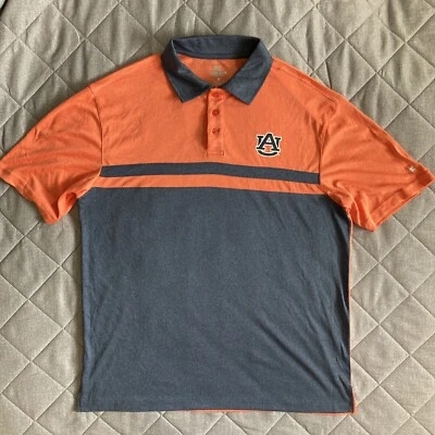 Auburn Tigers Polo Shirt Men's Large Colosseum Orange Blue Golf Casual Office - Image 1 of 4