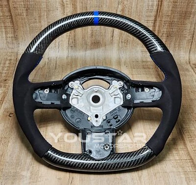 BLUE LINE CARBON Alcantara Wildleder-Lenkrad für MINI R50 R52 R53 COOPER S - Bild 1 von 4