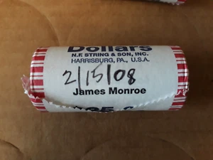2008 (P OR D) James Monroe DOLLAR ROLL - 25 COINs, $1 PRESIDENTIAL UNC - Picture 1 of 4