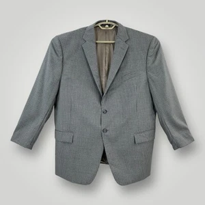 Joseph & Feiss Gold Blazer Mens 44 SHORT Gray Check Single Breasted Wool Blend - Picture 1 of 10