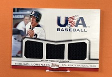 2011 Topps USA Baseball Team Triple Relics 108/240 Michael Lorenzen #TR-ML