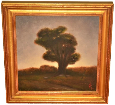 ARTURO GARCIA Vintage Original Signed Tonalist Sunrise Sunset Landscape Painting - Image 1 of 4