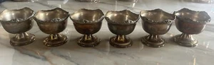 Set di 6 Coppette Argento 800 Cesellate A Mano - Foto 1 di 5