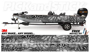 Broken Camo Flats / Bass Boat Wrap 3M Cast Vinyl Wrap - Made in USA - Picture 1 of 17