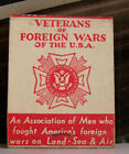 Rare Vintage Matchbook F3 Calumet City Illinois Vfw Ehinger Bros Veterans Wars