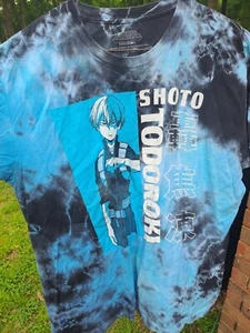 My Hero Academia Shoto Todoroki T-Shirt Large Tie Dye Short Sleeve Anime - Picture 1 of 3