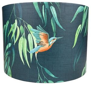 Kingfisher Bird Lampshade For Ceiling & Table Lamps - Green Floral Light Shade