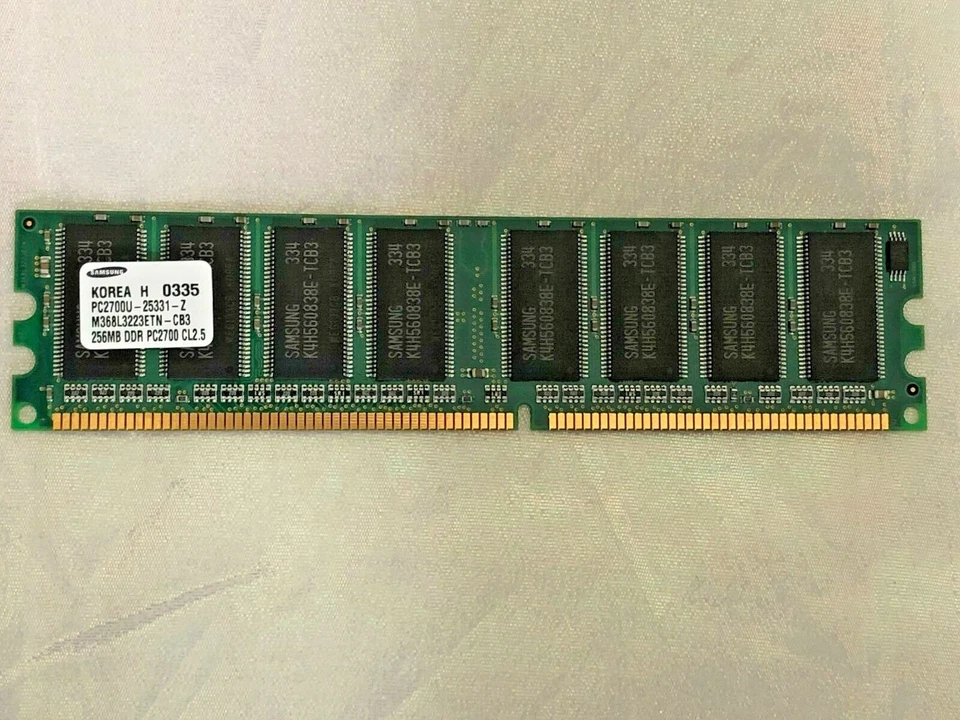 NEW SAMSUNG DDR PC2700U-25331-CB3 CL2.5  256MB RAM For Desktop/PC (B598) - Image 1 of 4