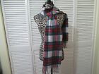 Belle France 100% Cashmere Scarf, NWT, multicolored plaid. 70 X 10