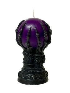 Halloween Skelett Hände halten Kerze lila Kugel - NEU - Bild 1 von 6