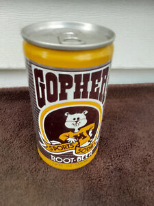 12OZ  SPORTS GOPHER ROOT BEER 1984  ALUMINUM SODA CAN CANS EMPTY UP